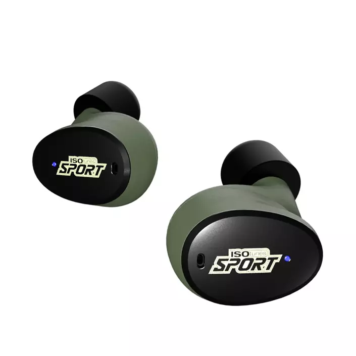 ISOtunes Free Sport Calibre Bluetooth-hörlurar med hörselskydd, Svart/Grön, Svart/Grön, large image number 2