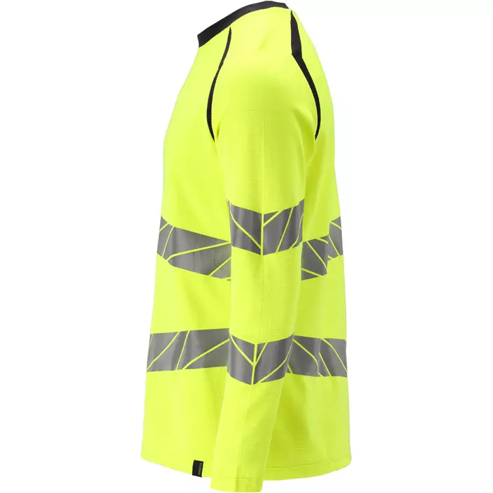 Mascot Accelerate Multisafe langærmet T-shirt, Hi-Vis Gul/Mørk Marine, large image number 3