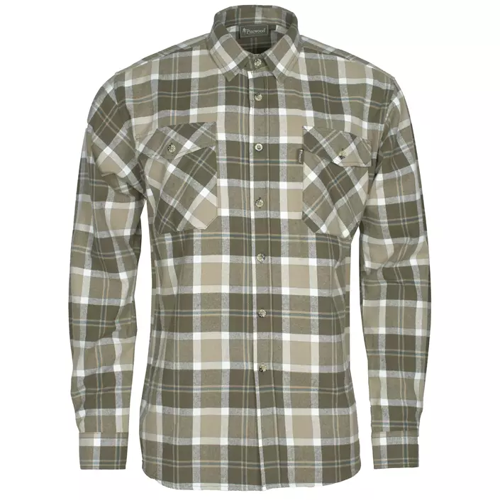 Pinewood Härjedalen regular fit flannel skovmandsskjorte, Dark Mole Brown, large image number 0