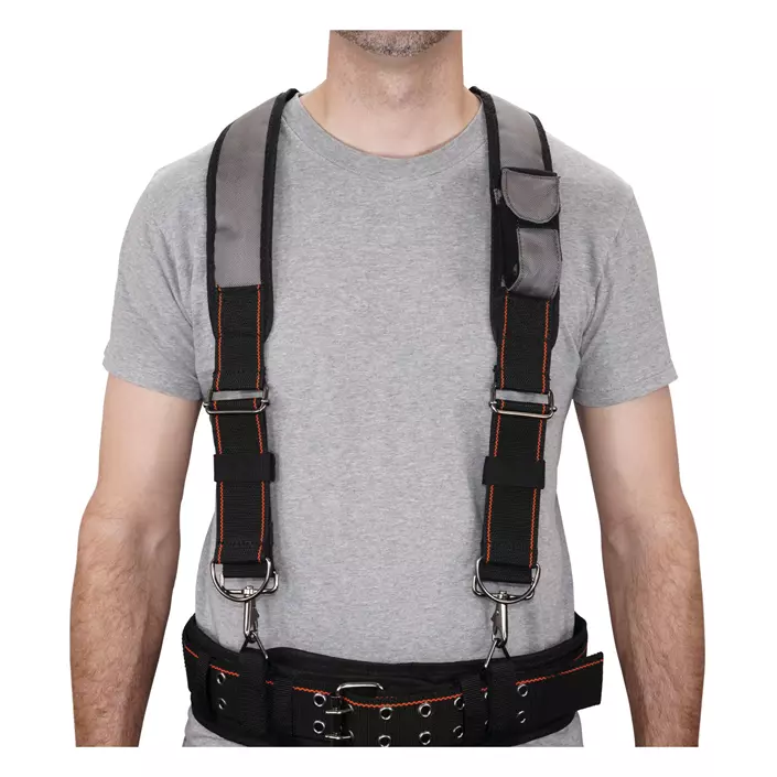 Ergodyne Arsenal 5560 tool belt suspenders, Black, Black, large image number 1