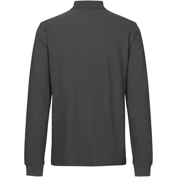 ID long-sleeved polo shirt with stretch, Charcoal