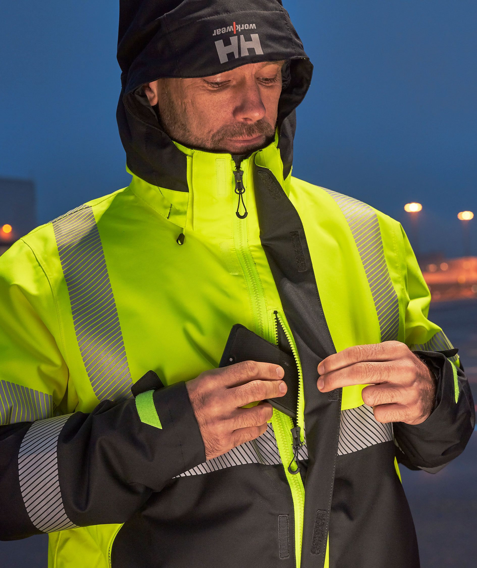 Helly Hansen ICU winter jacket, Hi-vis yellow/charcoal, large image number 3