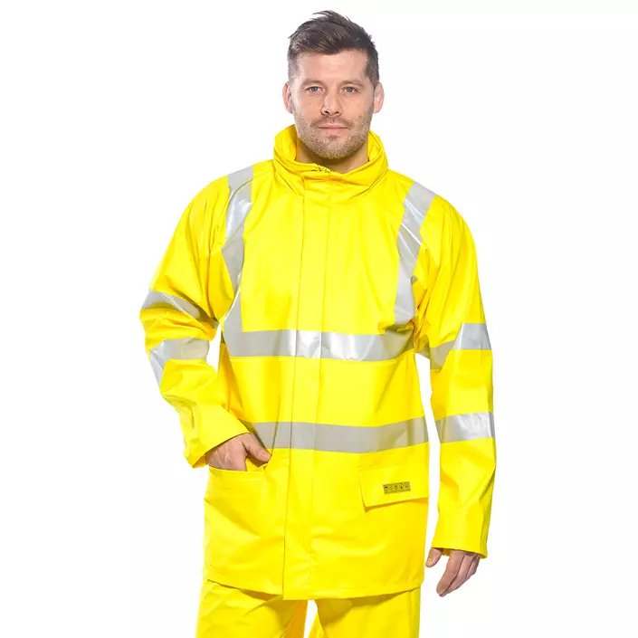 Portwest FR Sealtex rain jacket, Hi-Vis Yellow, large image number 1
