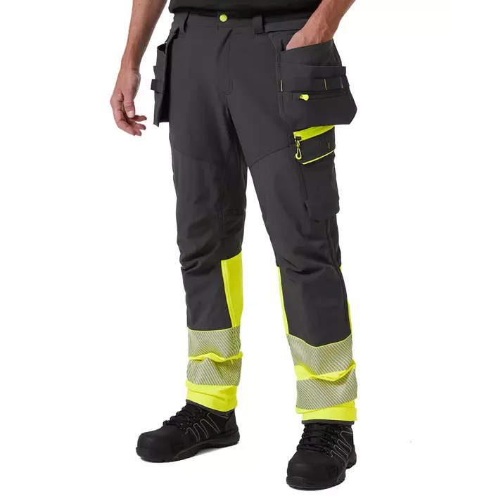 Helly Hansen ICU BRZ craftsman trousers full stretch, Ebony/Hi-Vis Yellow, large image number 1