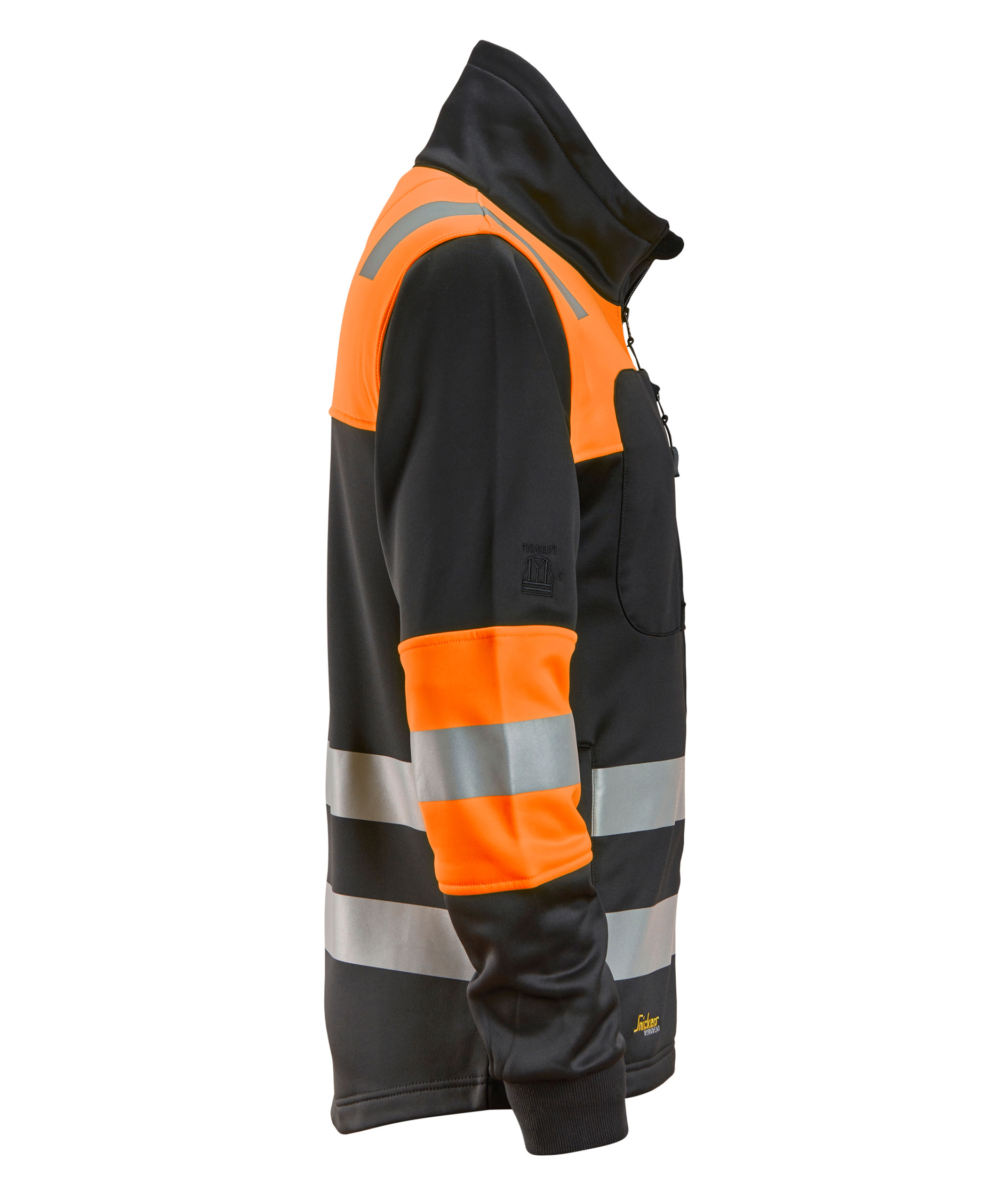 Snickers sweat jacket 8034, Black/Hi-vis Orange, large image number 2