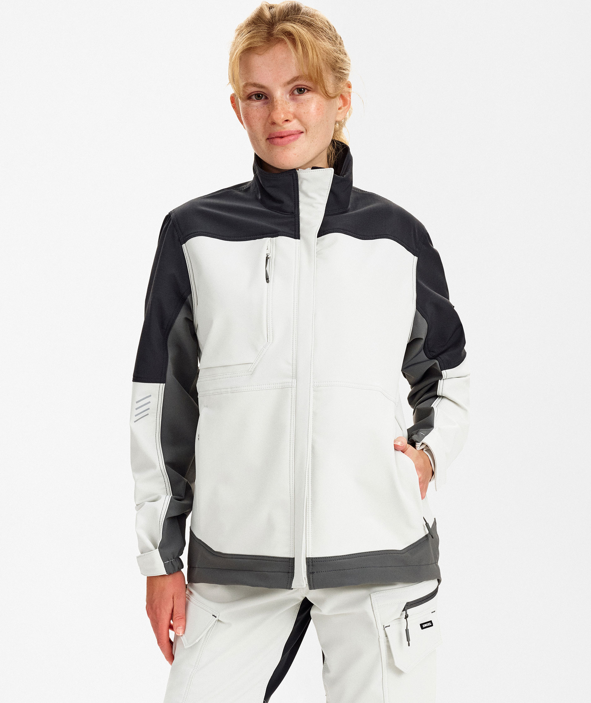 Engel Entire arbetsjacka full stretch dam, Bone White/Anthracite Grey, large image number 1