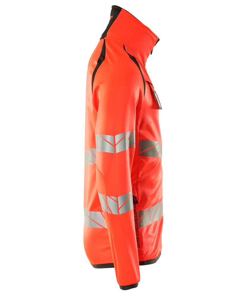 Mascot Accelerate Safe Fleecejacke, Hi-vis Rot/dunkles Anthrazit, large image number 2