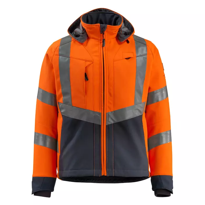 Mascot Safe Supreme Blackpool softshelljakke, Hi-Vis Orange/Mørk Marine, large image number 0
