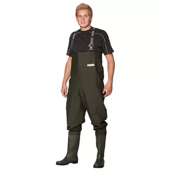 Ocean Budget Waders with safety boots S5, Green