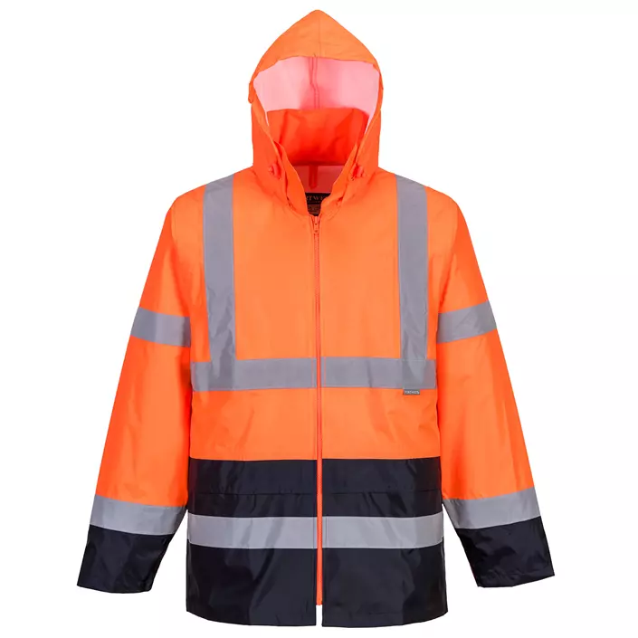 Portwest rain jacket, Hi-vis Orange/Marine, large image number 0