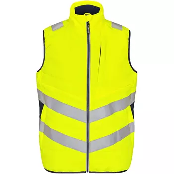 Engel Safety quilted vest, Yellow/Blue Ink