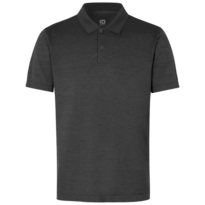 ID Active polo T-shirt, Antracit Melange, large image number 0