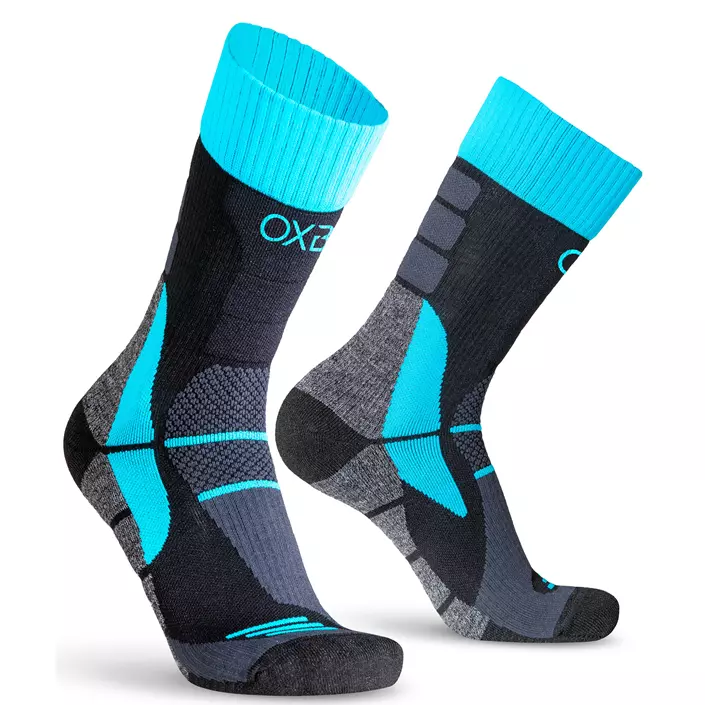 Oxyburn Discovery socks with merino wool, Black/Malibu, large image number 0