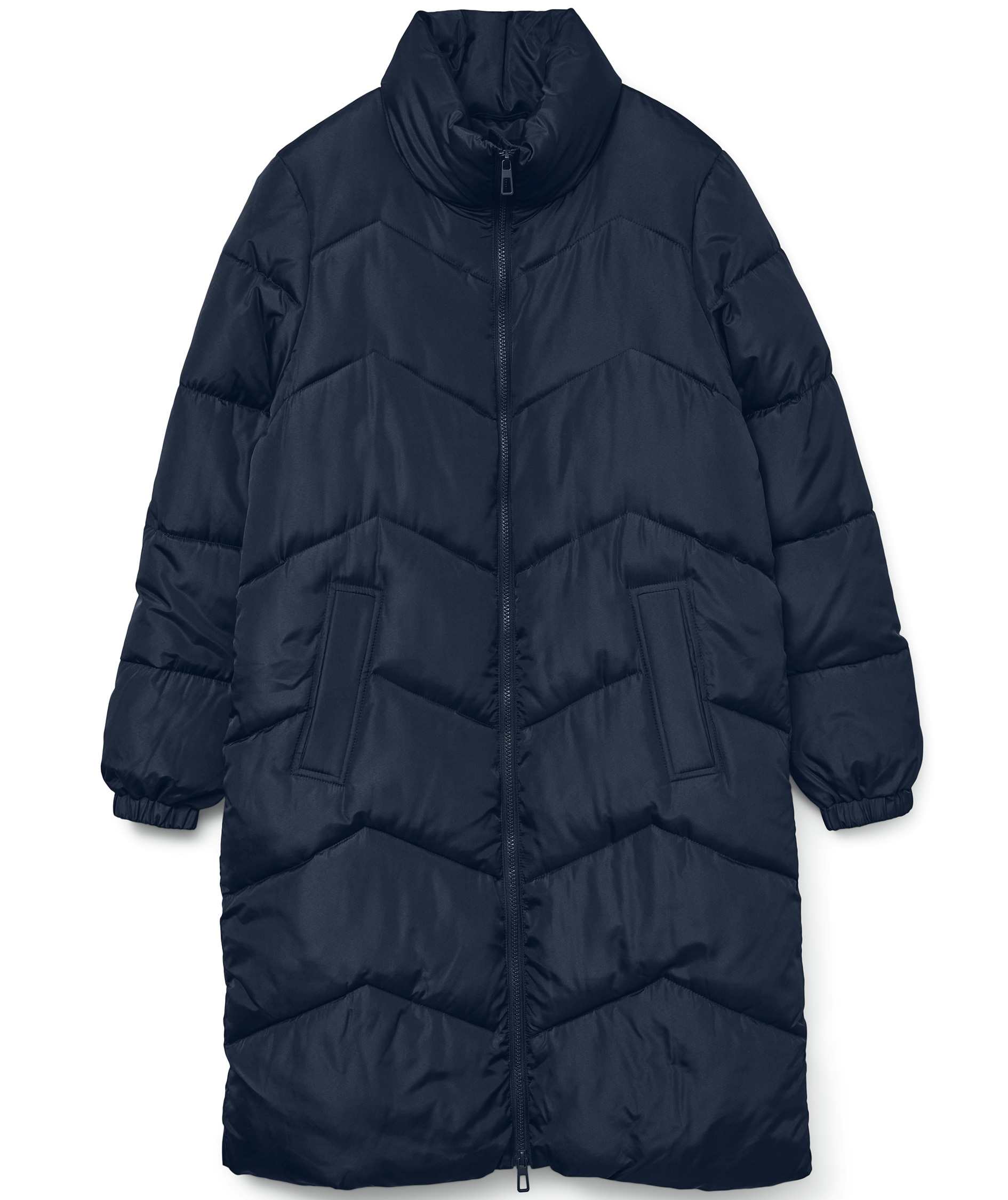 Vero Moda VMLIGARIO Langes Damen Steppjacke, Navy Blazer