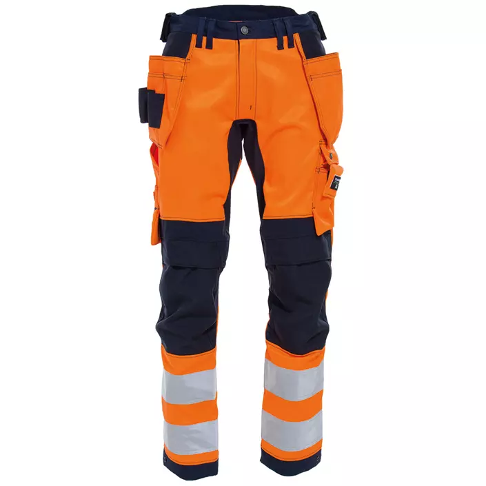 Tranemo Vision HV craftsman trousers, Hi-vis Orange/Marine, large image number 0