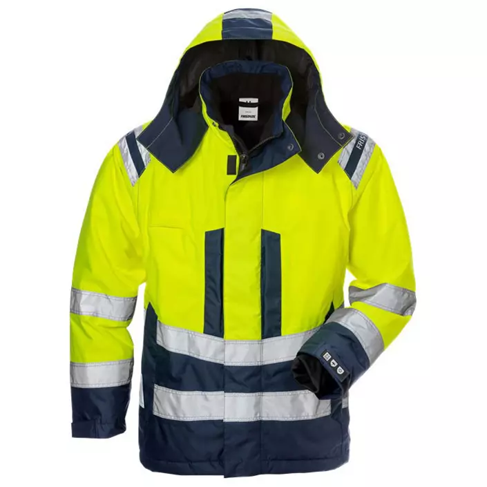 Fristads women's Airtech® winter jacket 4037 GTT, Hi-vis Yellow/Marine, large image number 0