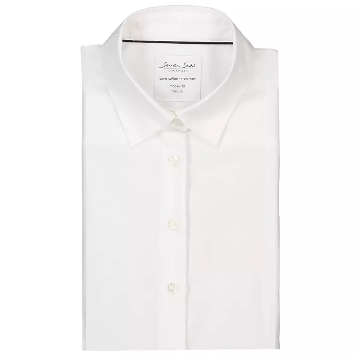 Seven Seas Dobby Royal Oxford modern fit dameskjorte, Hvit, large image number 4