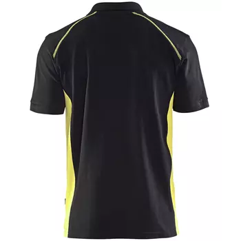 Blåkläder polo T-shirt, Black/Hi-Vis Yellow