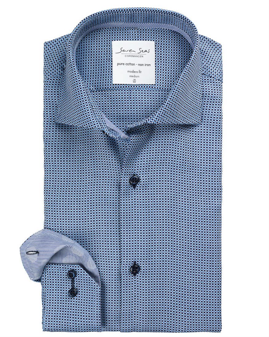 Seven Seas Dobby Alonso modern fit shirt, Blue, large image number 4