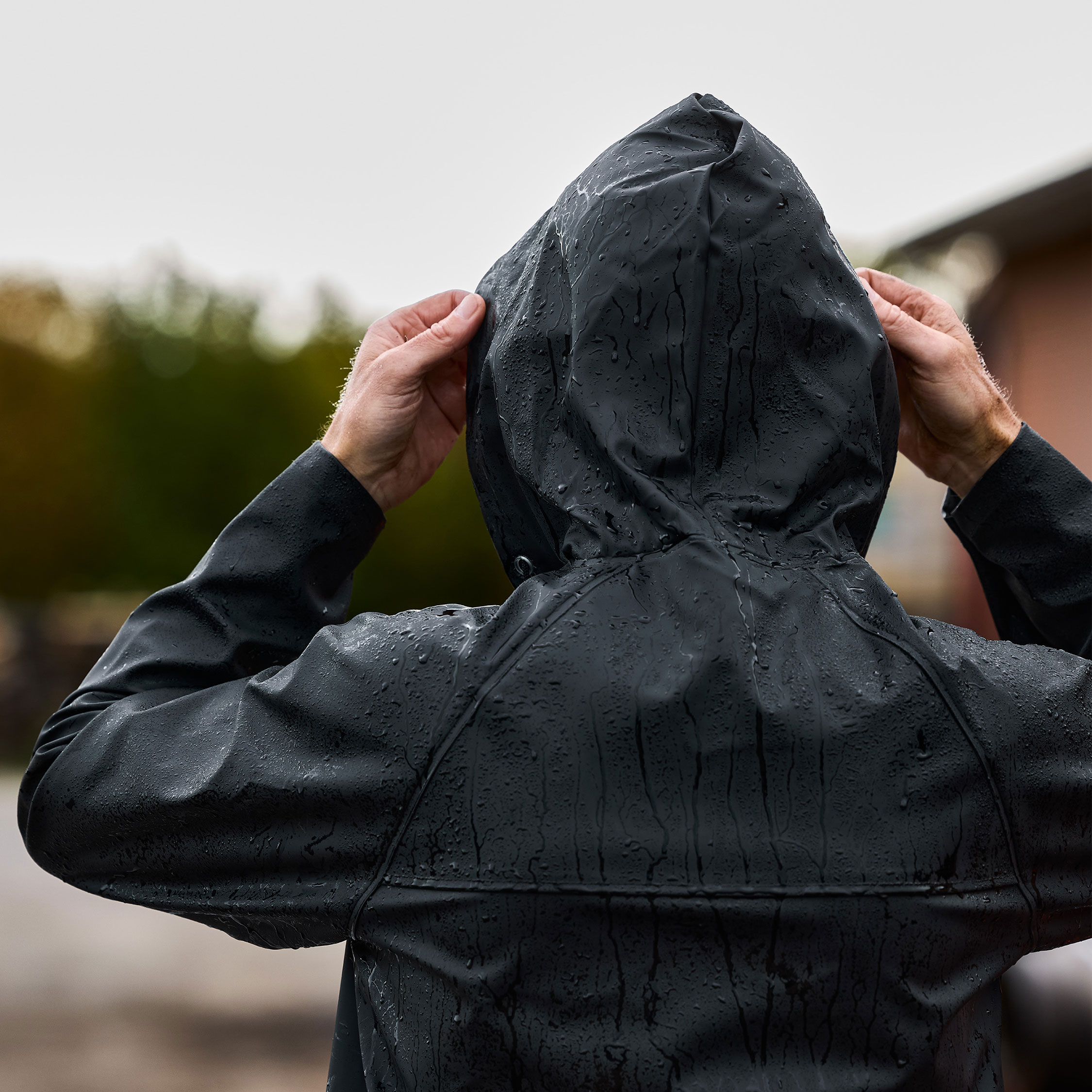 ELKA Elements Outdoor PU/PVC rain jacket, Black, large image number 3