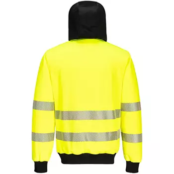 Portwest PW3 hoodie with zipper, Hi-vis Yellow/Black