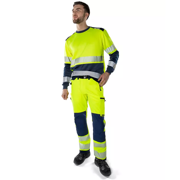 Fristads Green craftsman trousers 2644 GSTP full stretch, Hi-Vis yellow/marine, large image number 1
