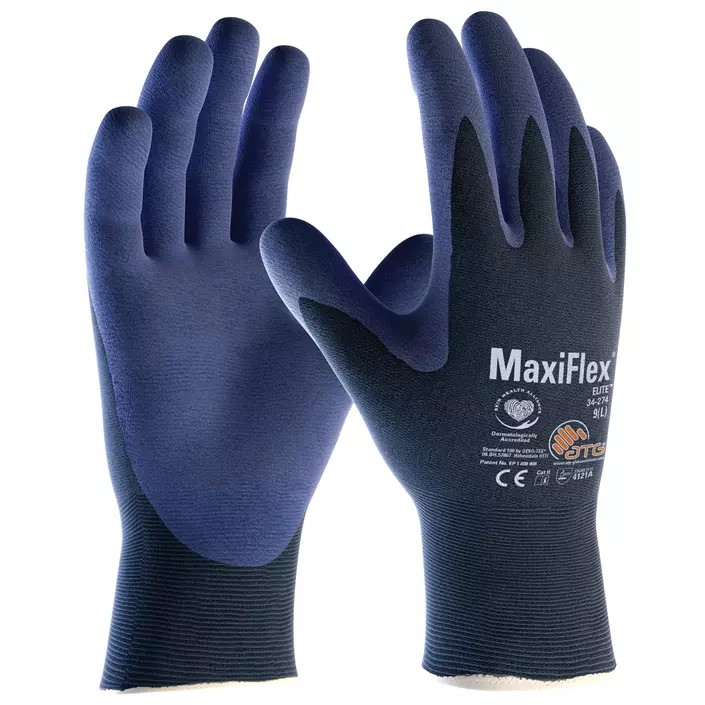 ATG MaxiFlex® Elite™ 34-274 arbetshandskar, Mörkblå, large image number 0