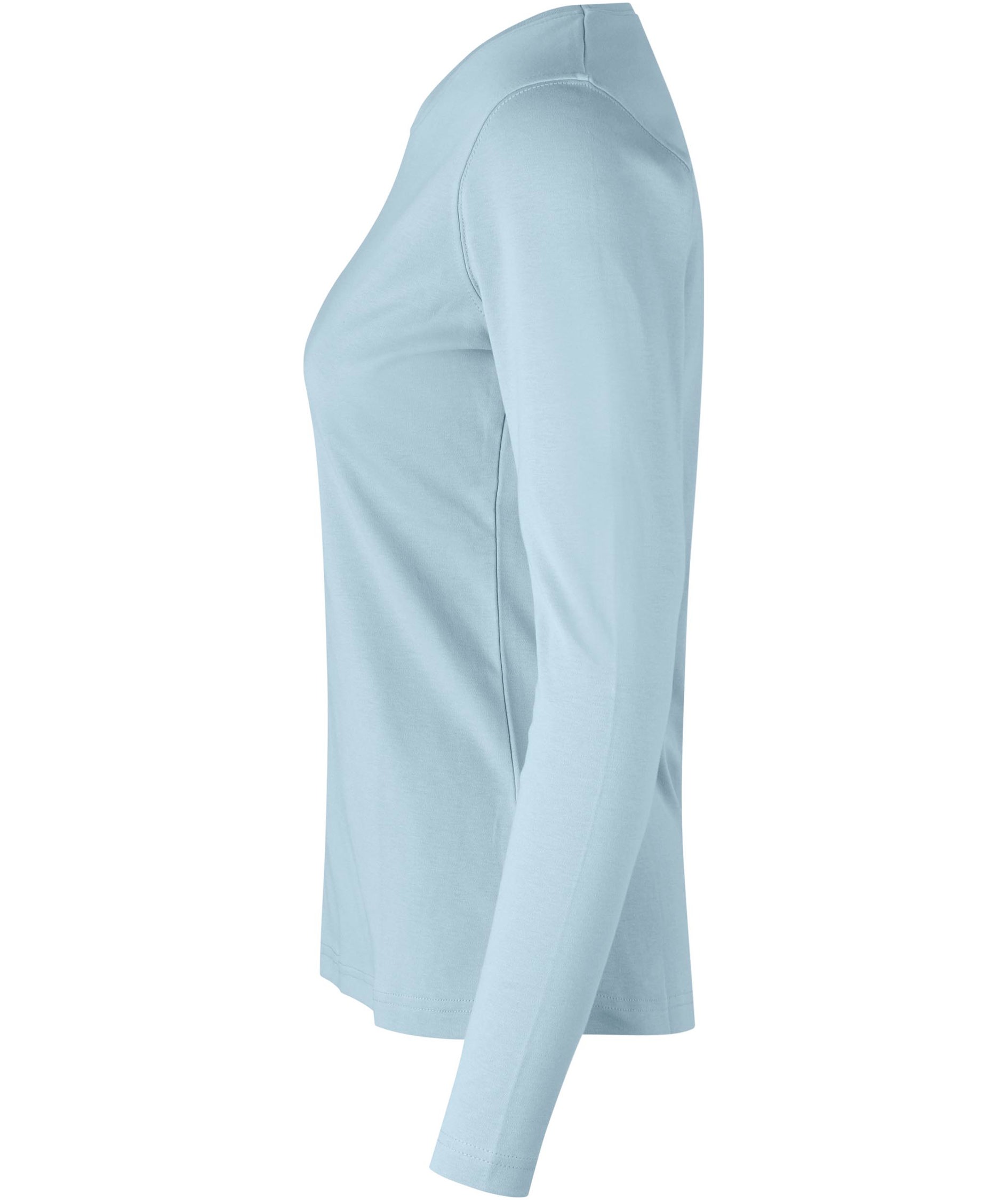 ID Interlock lang&aelig;rmet dame T-shirt, Light blue, large image number 2