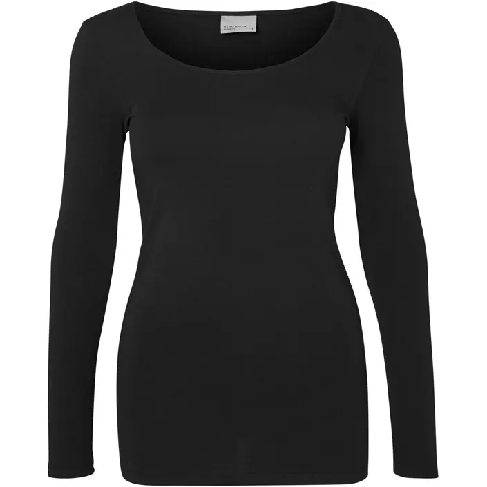 Vero Moda VMMAXI MY SOFT lang langærmet dame T-shirt, Black, large image number 0