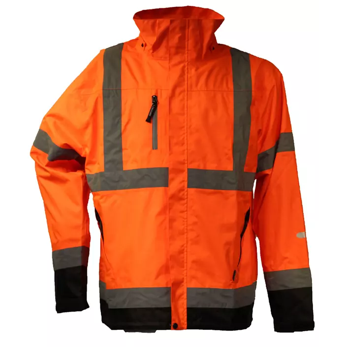 Lyngsøe work rain jacket FOX6055, Hi-vis Orange, large image number 0