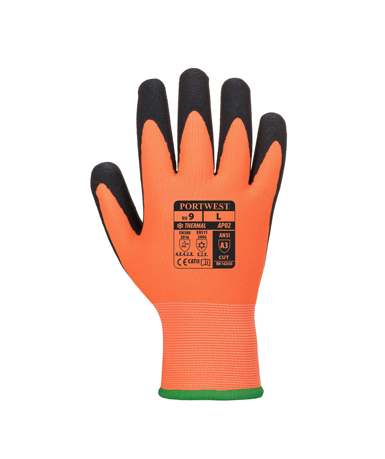 Portwest AP02 Thermo Pro Ultra fodrad arbetshandskar, Svart/Orange, large image number 0