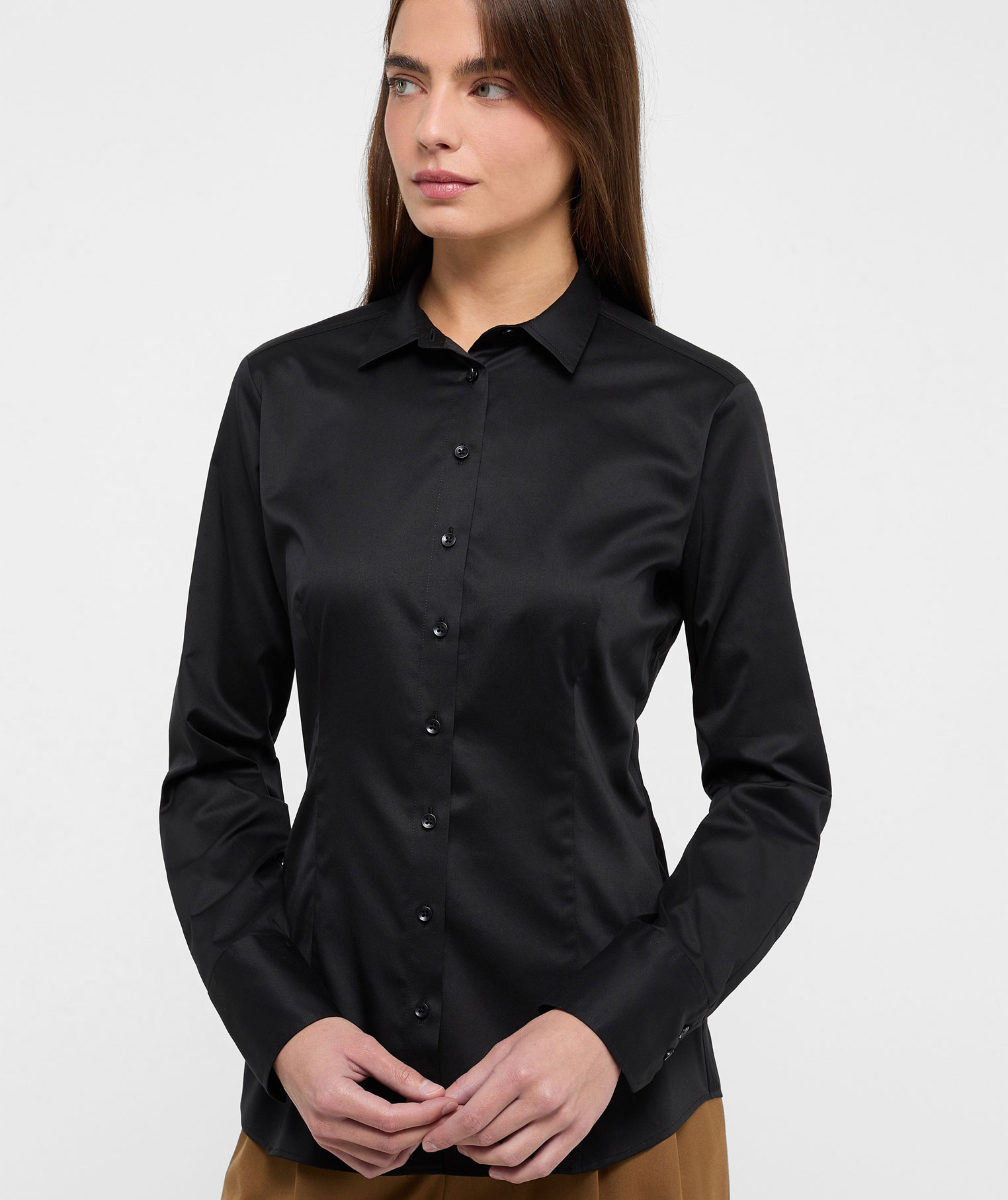 Eterna Cover Slim fit women's shirt, Black, large image number 1