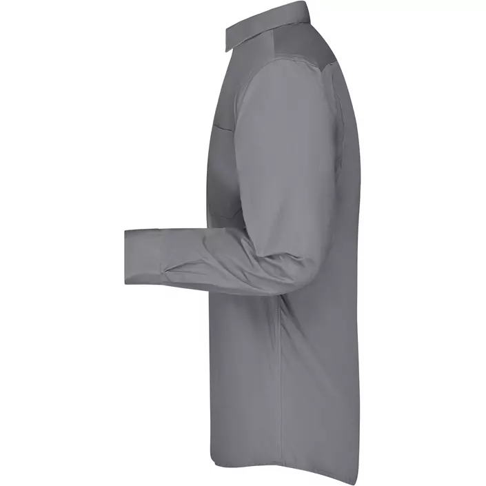 James & Nicholson modern fit  shirt, Grey, large image number 3