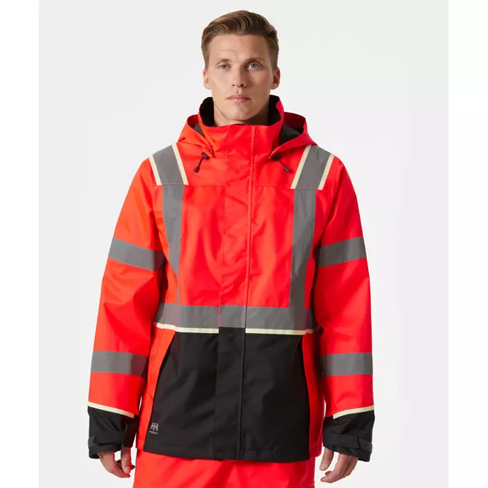Helly Hansen UC-ME shell jacket, Hi-Vis Red/Ebony, large image number 1