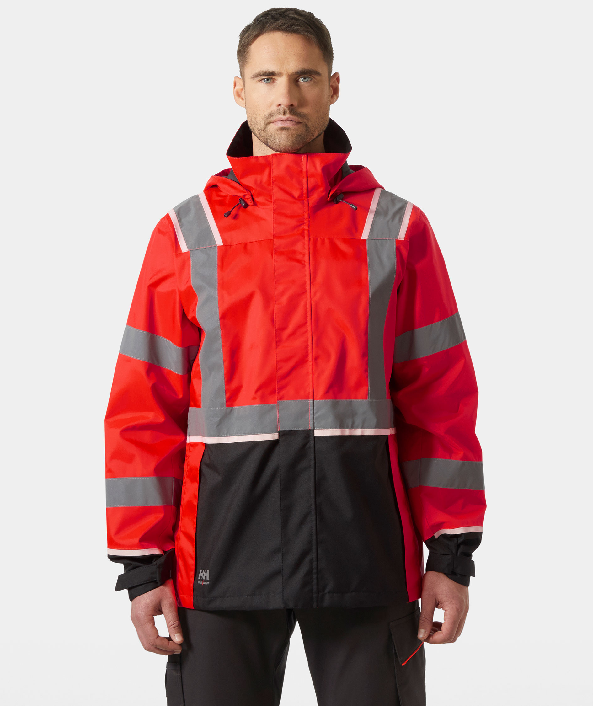 Helly Hansen UC-ME skalljakke, Hi-Vis R&oslash;d/Ebony, large image number 1