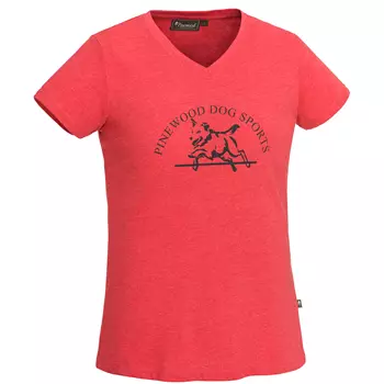 Pinewood Dog Sports dame T-shirt, Raspberry Red Melange