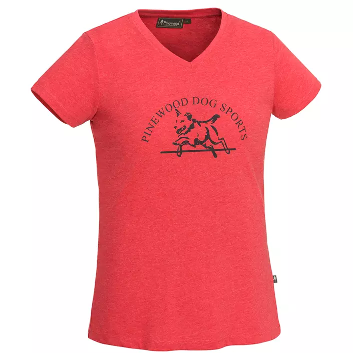 Pinewood Dog Sports dame T-shirt, Raspberry Red Melange, large image number 0