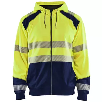 Blåkläder hoodie with zipper, Hi-Vis yellow/marine