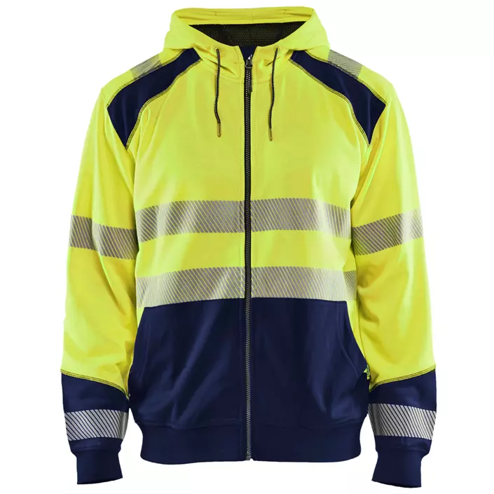 Blåkläder hoodie with zipper, Hi-Vis yellow/marine, large image number 0
