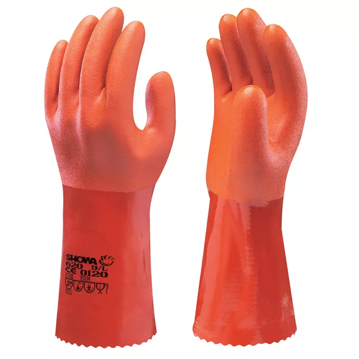 Showa PVC 620 chemical protective gloves, Red, large image number 0