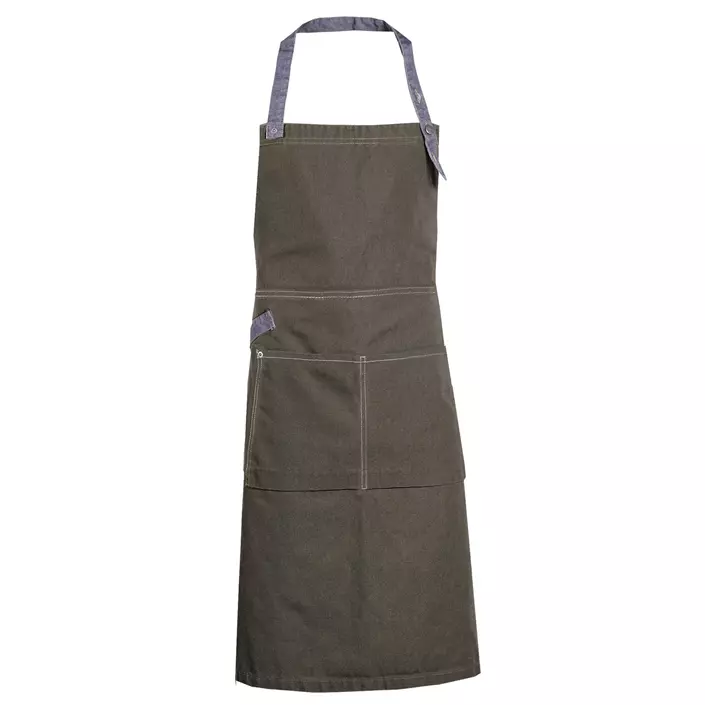 Nybo Workwear New Nordic bib apron with pockets, Brown/Blue, Brown/Blue, large image number 0