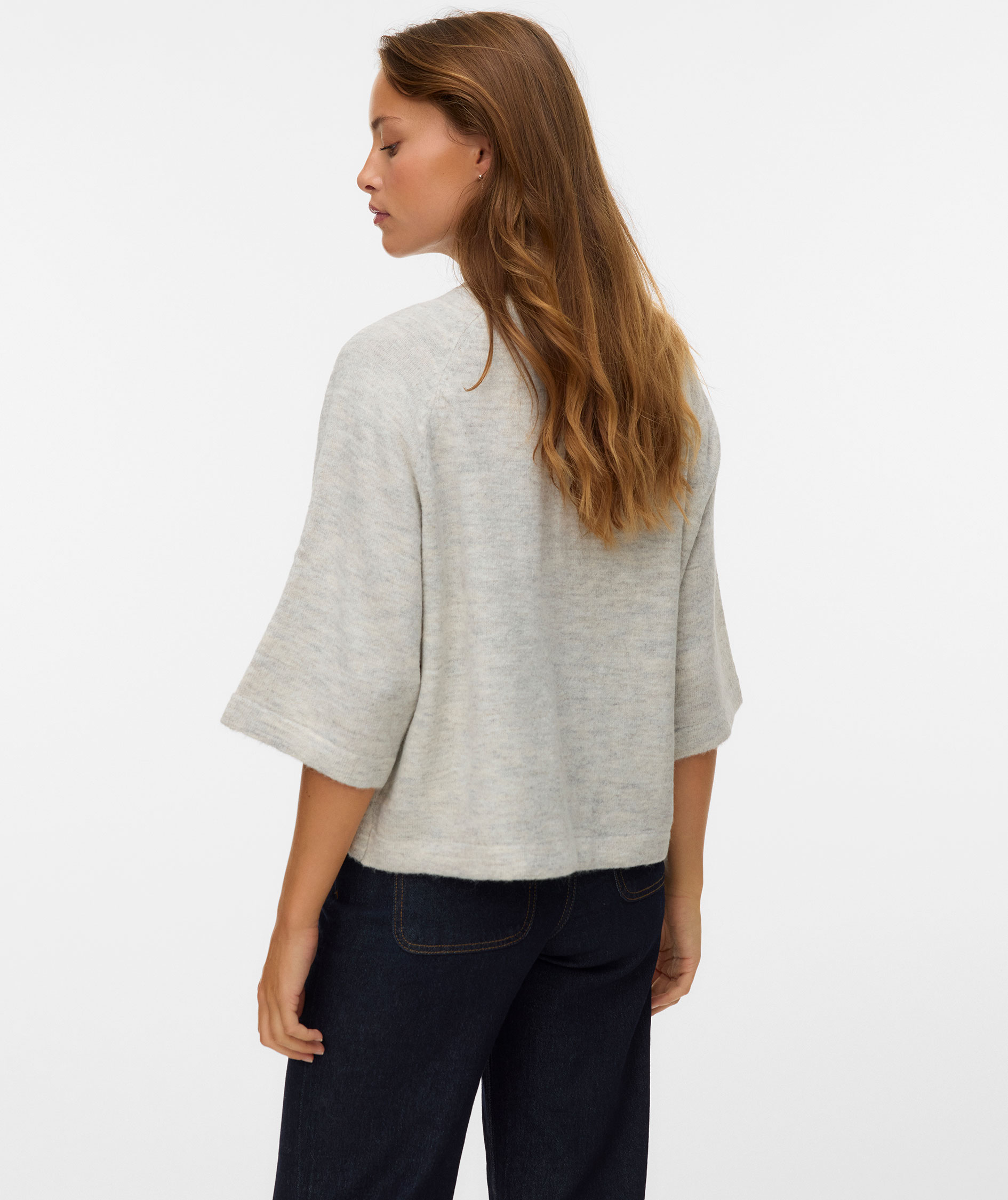 Vero Moda VMLEFILE 3/4 women's knitted pullover, Light Grey Melange, large image number 2