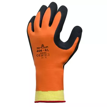 Showa 406 dual latex winter gloves, Orange/Black