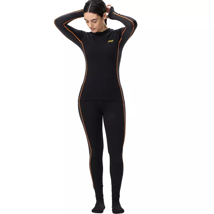 Snickers underställströja med merinoull 9470 dam, Black/Anthracite Melange, large image number 6