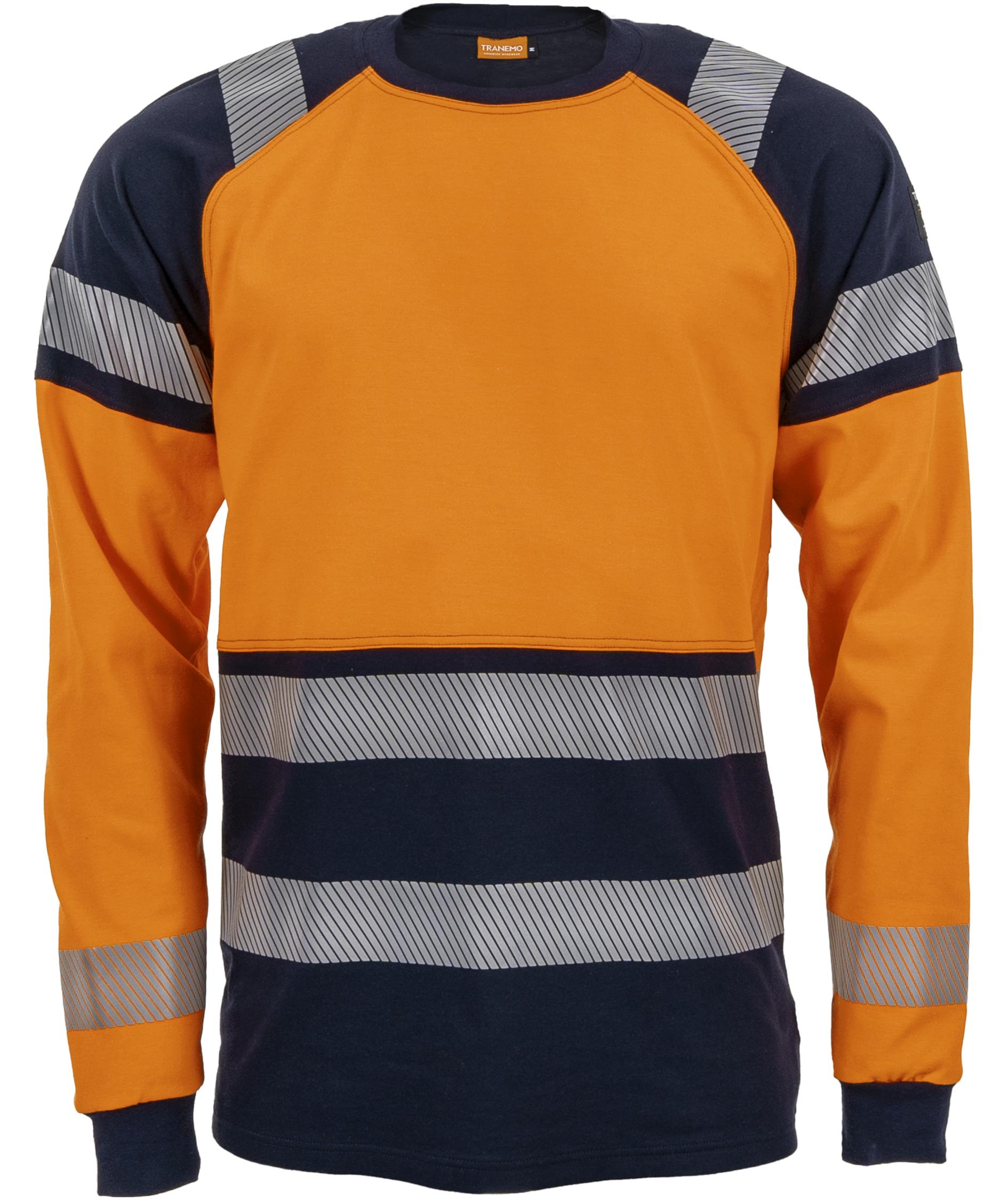Tranemo FR lang&aelig;rmet T-shirt, Hi-Vis Orange/Marine