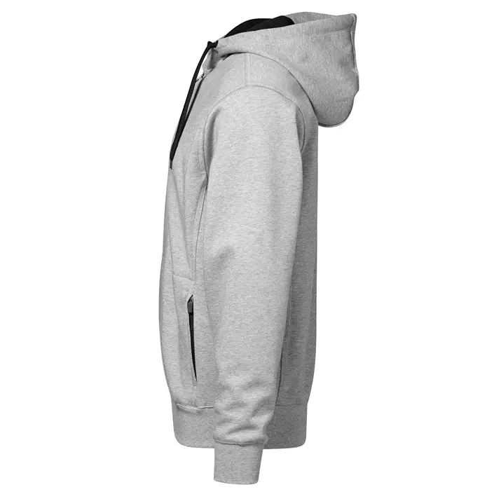 ID bonded hoodie with full zipper, Grey Melange, large image number 1