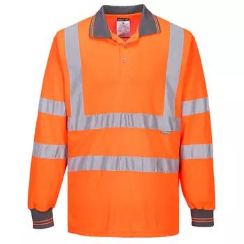 Portwest long-sleeved polo shirt, Hi-vis Orange