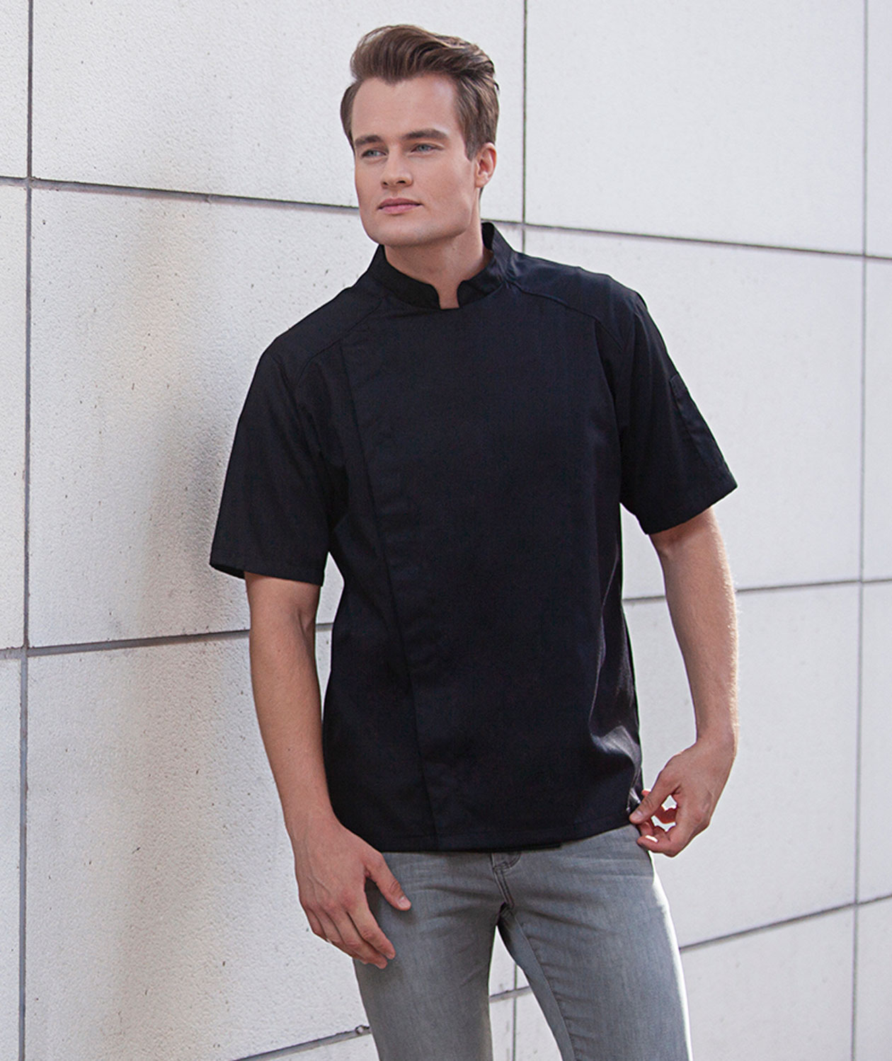 Karlowsky short-sleeved chefs jacket, Black