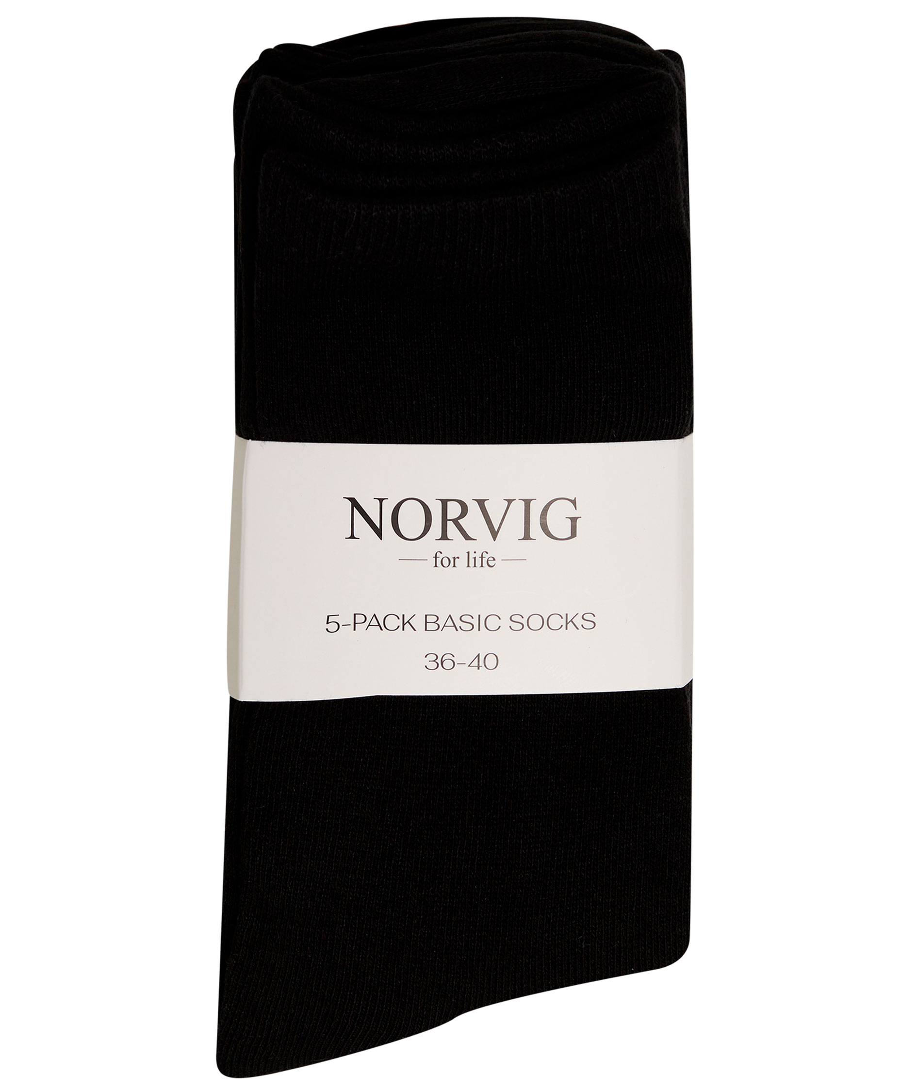 NORVIG Basic 5-pack women's socks, Black