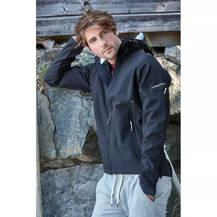 Tee Jays Performance softshell jacket with hood, Black, large image number 1